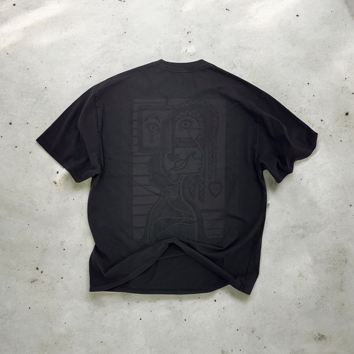 OVERSIZED BLACK & BLACK T-SHIRT - ALA COLLECTION