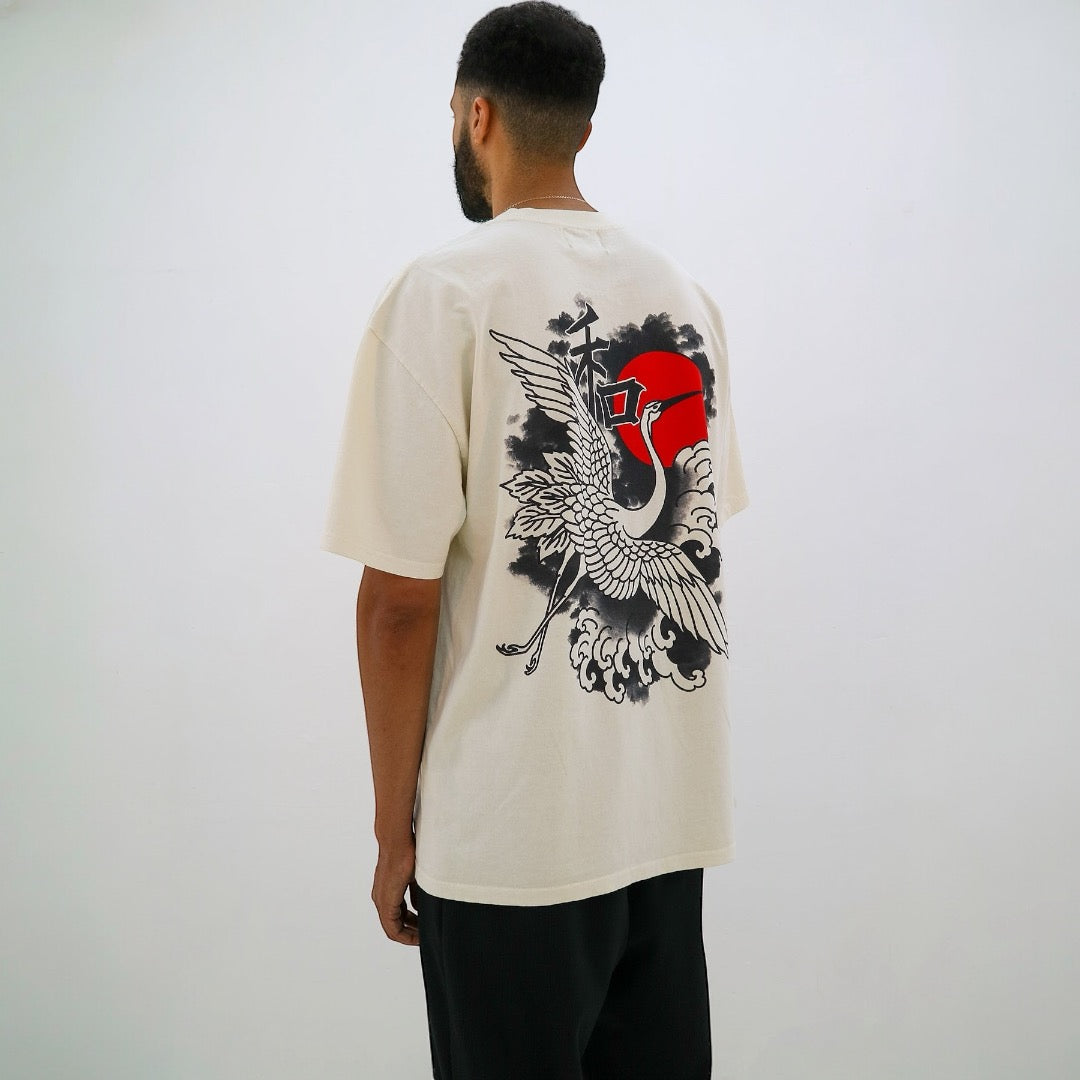 OVERSIZED OFF WHITE/ BLACK IKIGAI T-SHIRT - GC COLLECTION