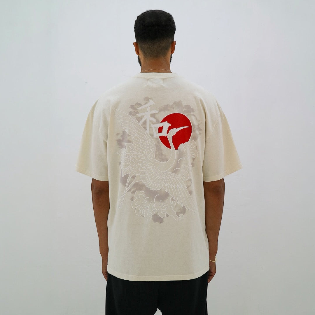 OVERSIZED OFF WHITE/WHITE IKIGAI T-SHIRT - GC COLLECTION