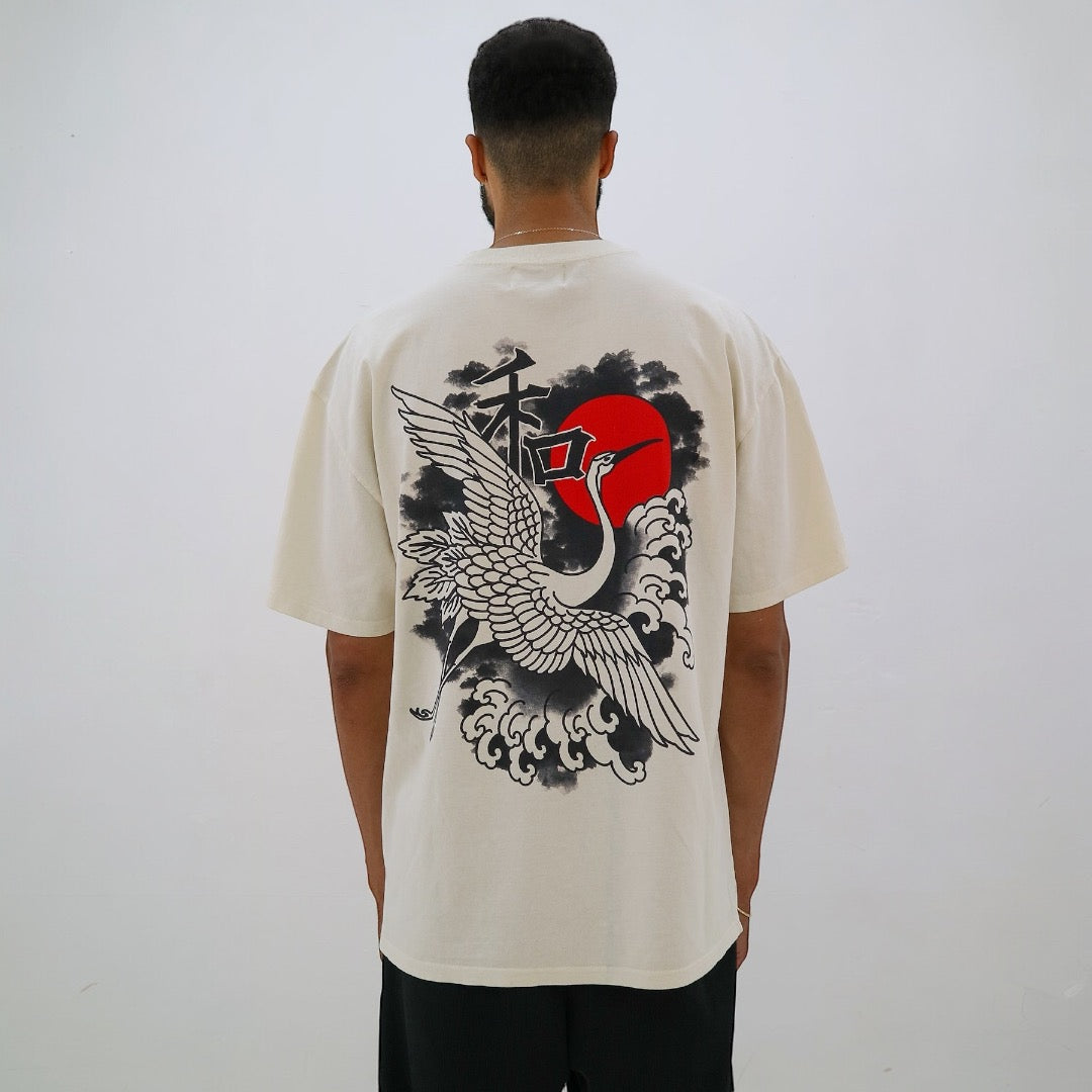 OVERSIZED OFF WHITE/ BLACK IKIGAI T-SHIRT - GC COLLECTION