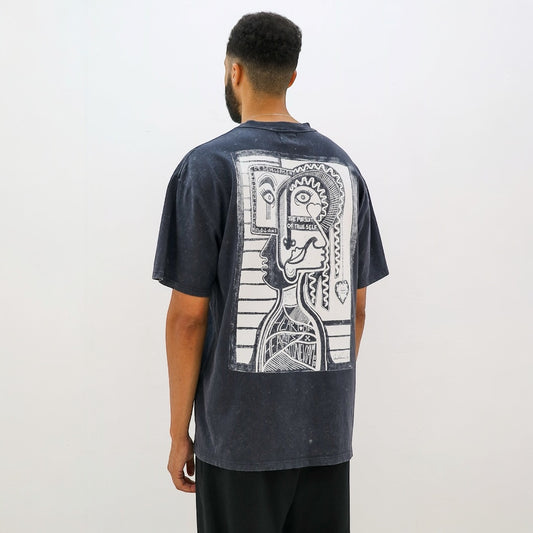 OVERSIZED STONE WASHED & WHITE T-SHIRT - ALA COLLECTION