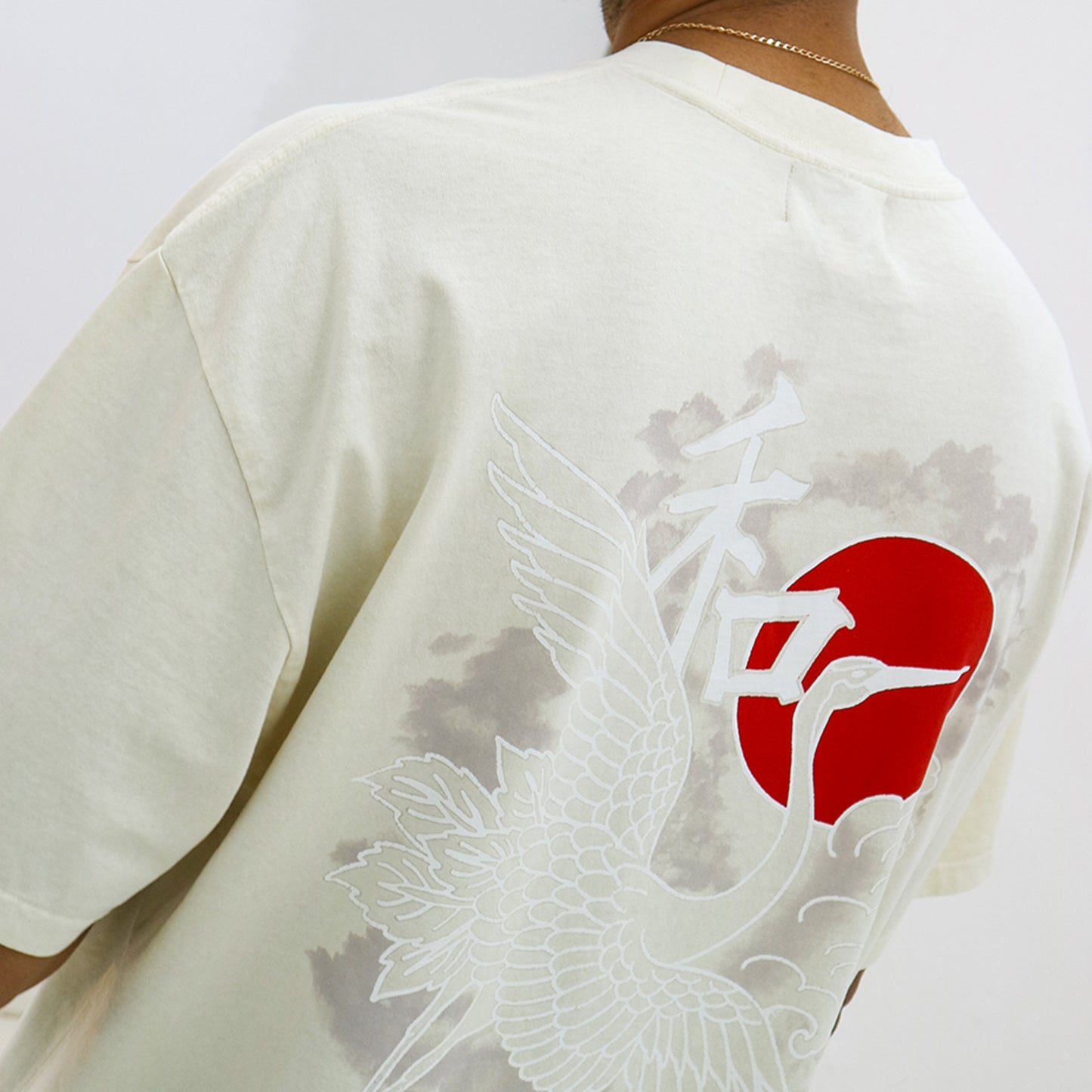 OVERSIZED OFF WHITE/WHITE IKIGAI T-SHIRT - GC COLLECTION