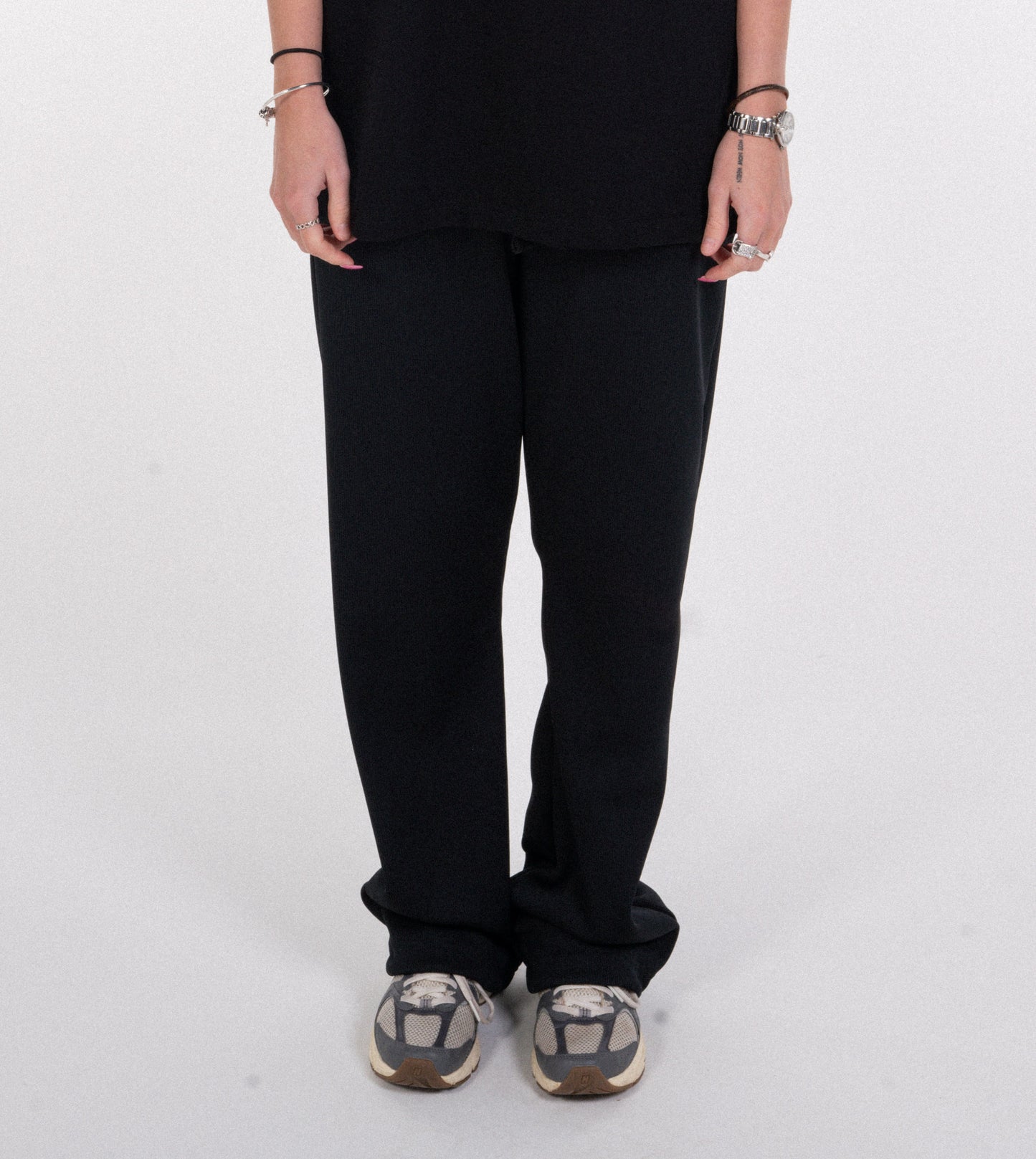 BLACK RIBBED TROUSERS BLACK DRAWSTRING - STAPLE COLLECTION