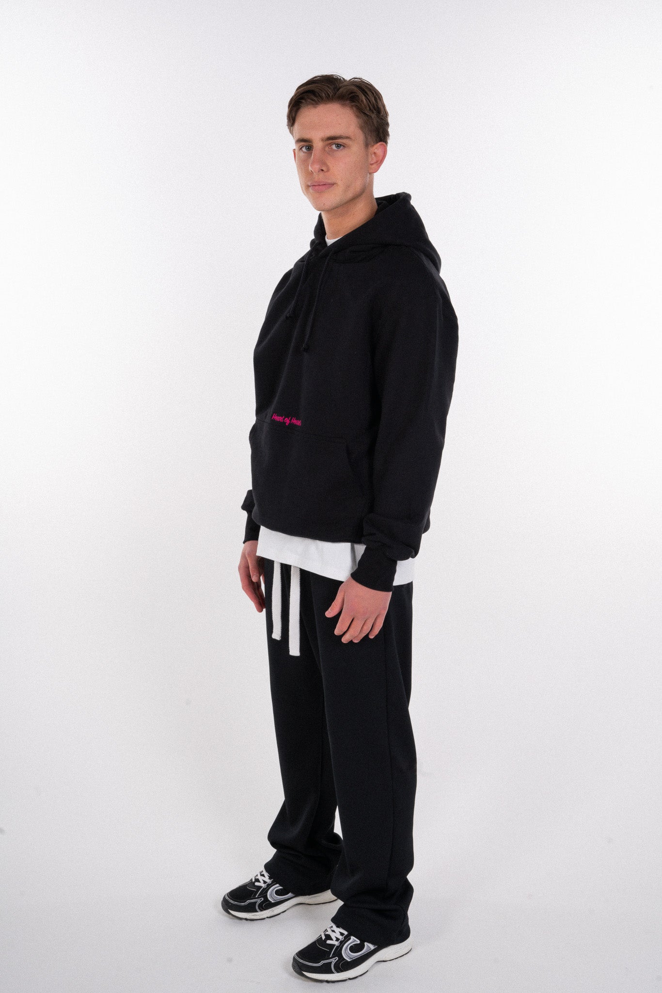 BLACK RIBBED TROUSERS WHITE DRAWSTRING - STAPLE COLLECTION