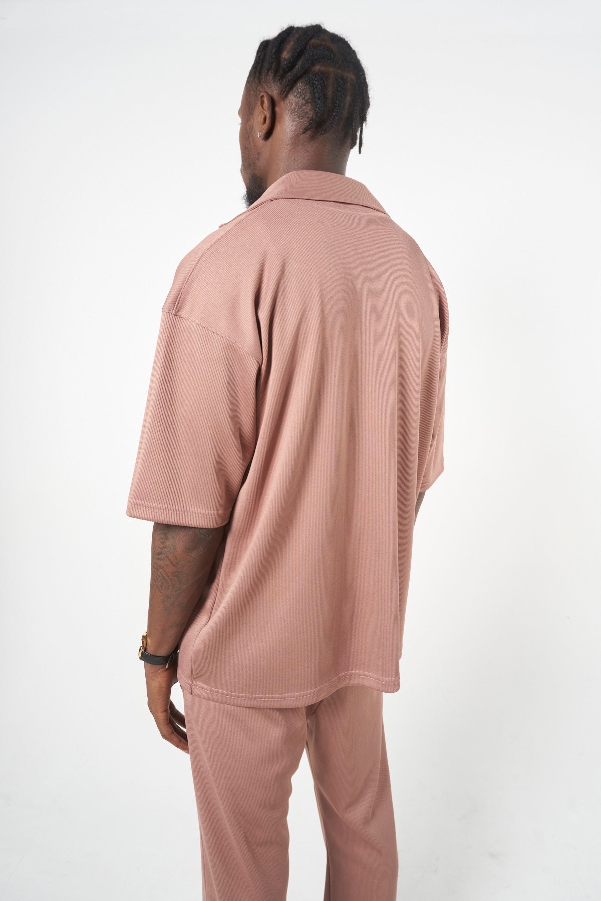 RIBBED SHIRT - ROSE