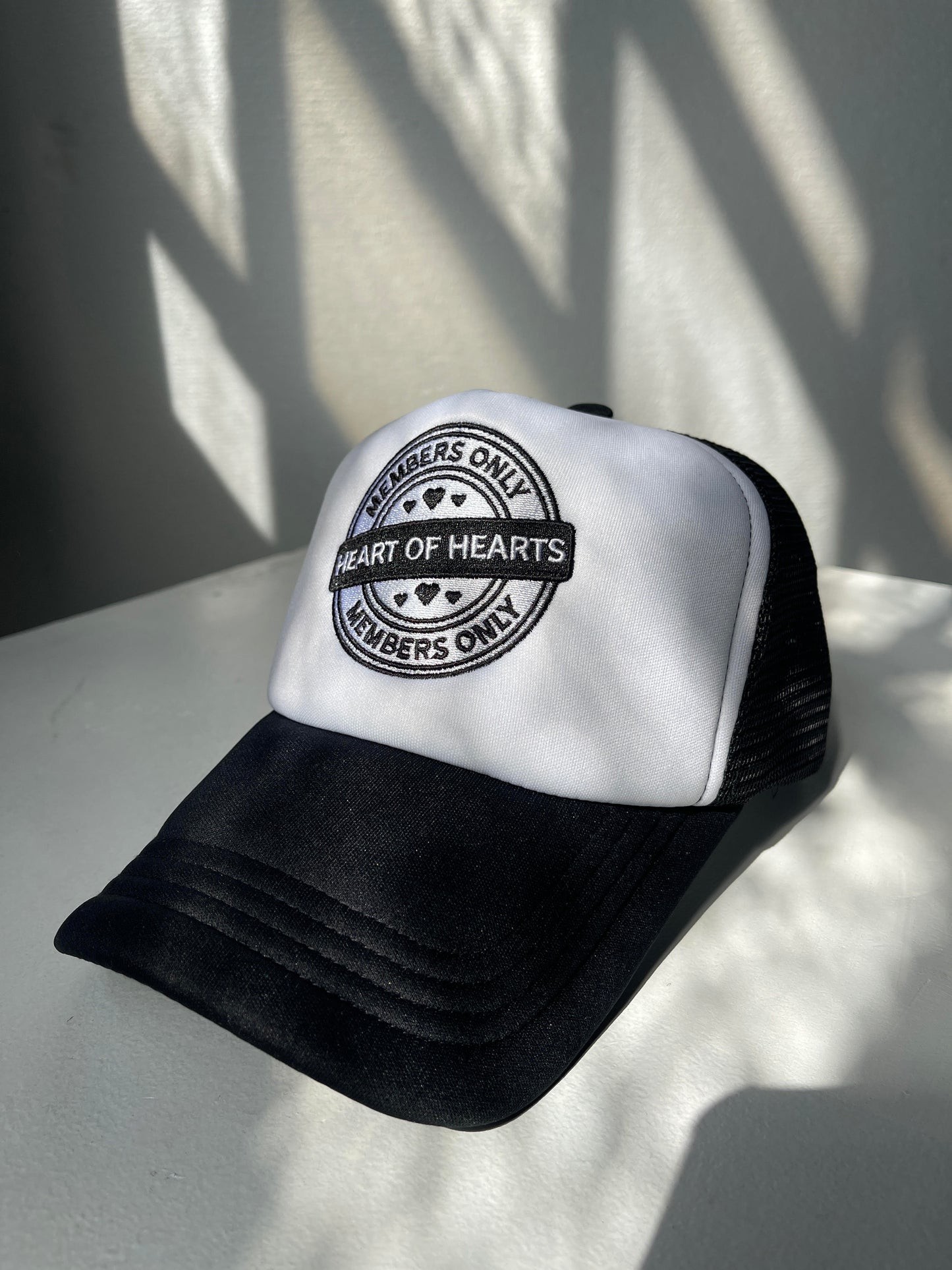 BLACK & WHITE FOAM TRUCKER CAP - MEMBERS ONLY